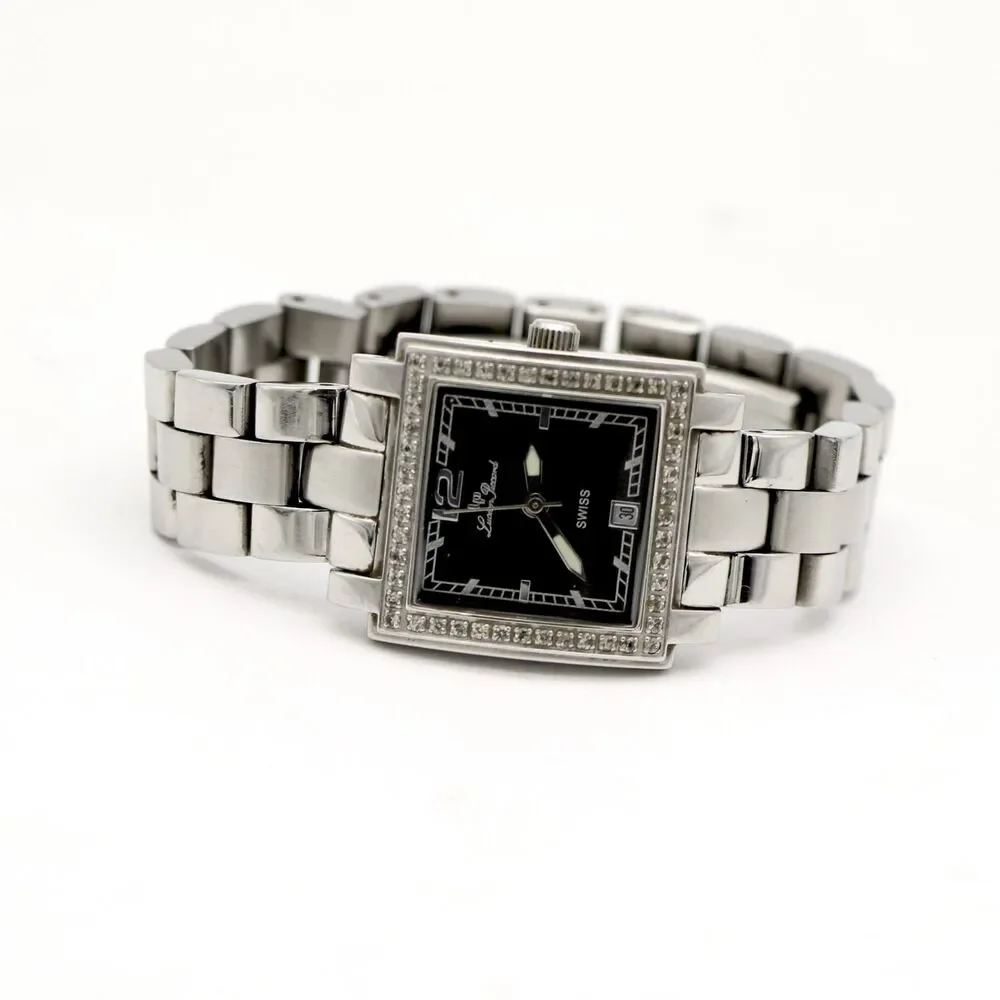 Lucien Piccard Vintage Swiss Square Diamond Accent Watch